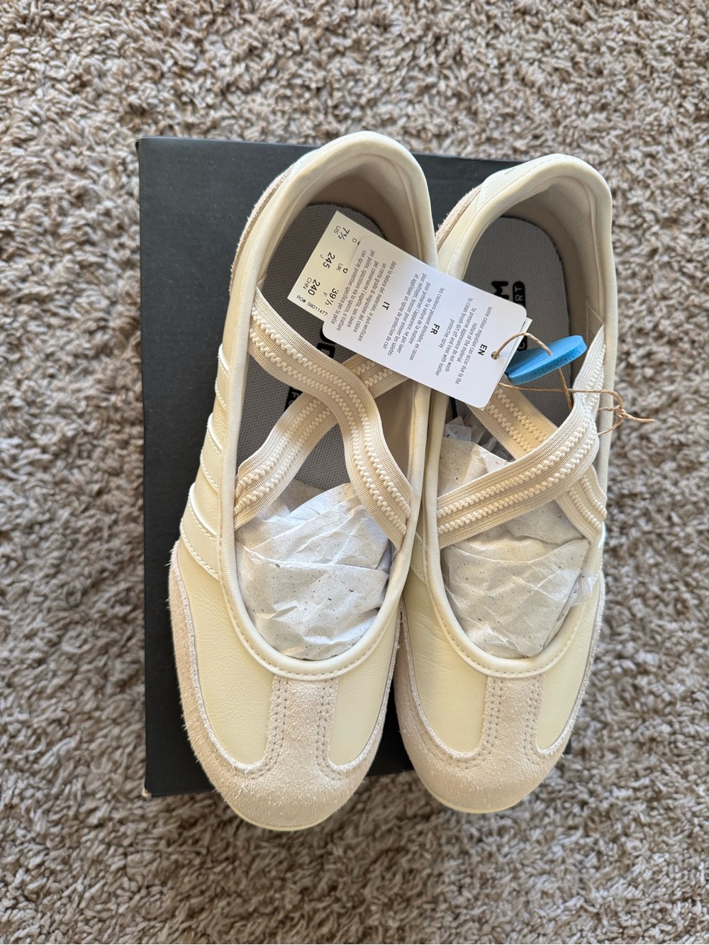 adidas Cream Cross-Strap Slip-On Sneakers samba Mary Jane